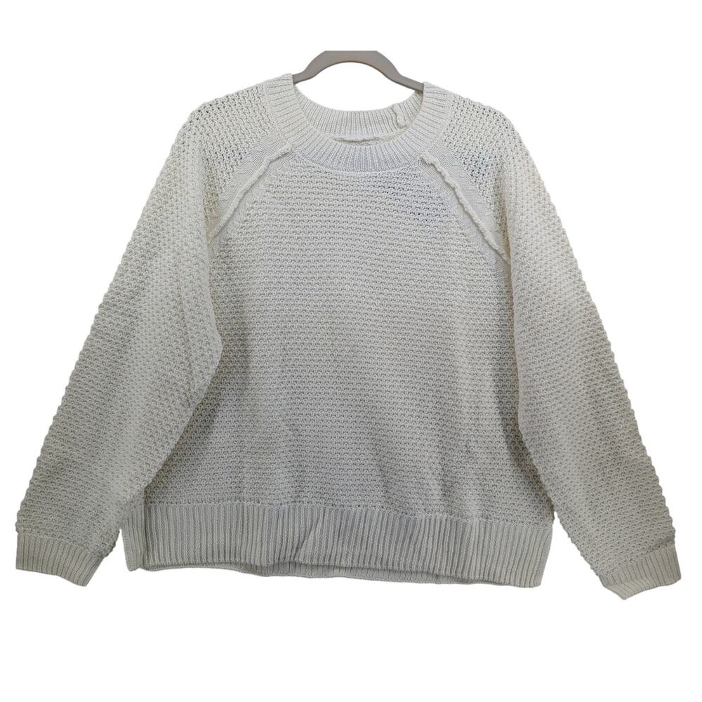 GAP Chunky Loose Knit Sweater L Cream‎ QLN0253S Marshmallow Textured Everyday